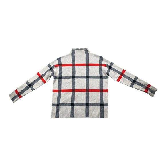 Tahari Sweaters - Tahari Mock Neck Checkered Sweater Beige Gray Red Women's‎ Medium